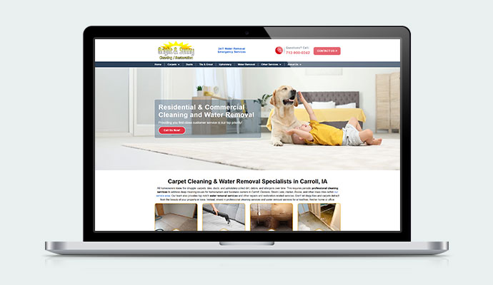 Bright & Sunny Clean Care website mockup