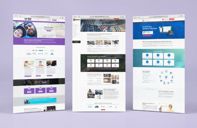 Collage of custom website's screenshot