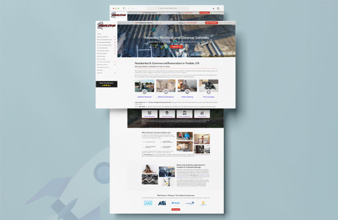 Cyclone Kleen Up website screenshot