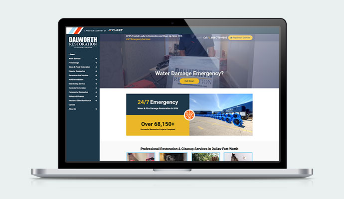 Dalworth Restoration website mockup