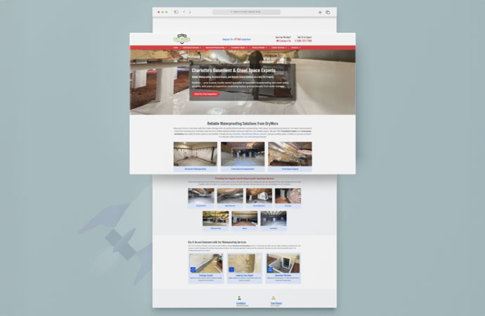 DryWorx waterproofing website homepage
