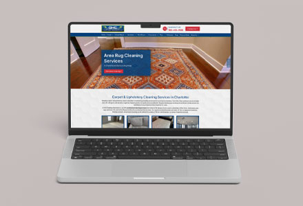 GHC Cleaning website homepage displayed on a laptop mockup