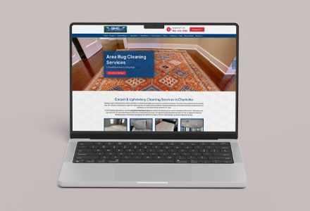 GHC Cleaning website homepage mockup Mockup of GHC Cleaning website homepage