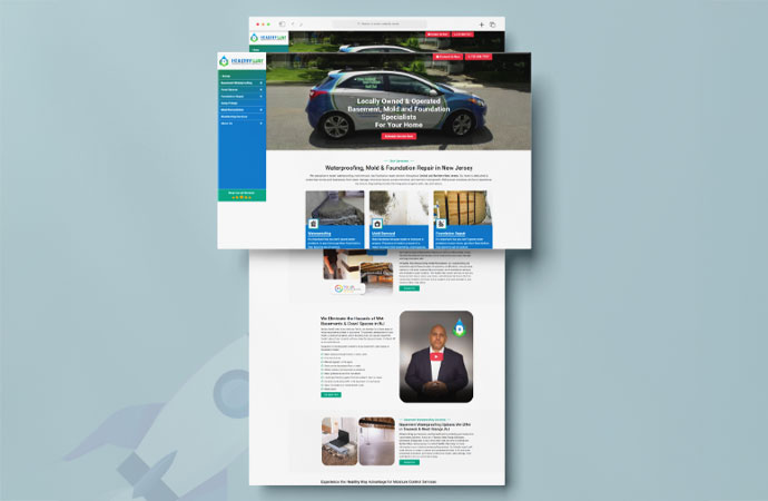 Healthy Way Waterproofing & Mold Remediation site screenshot