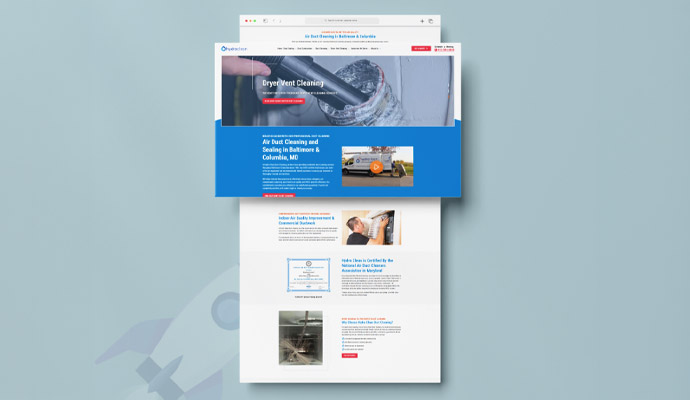 Hydro Clean Ducts website screenshot