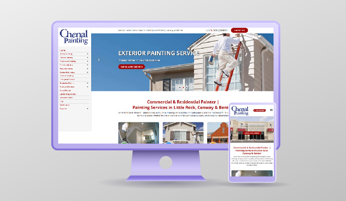 Chenal Painting website mockup desktop and mobile device