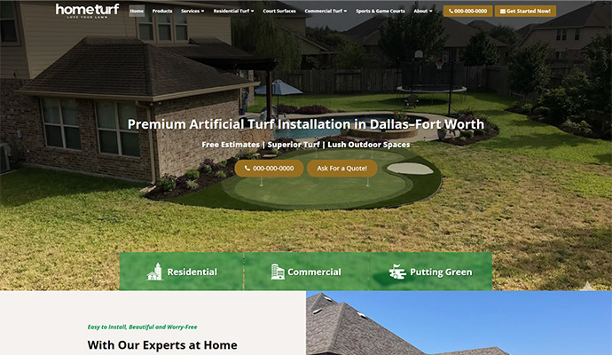 Home Turf website screenshot