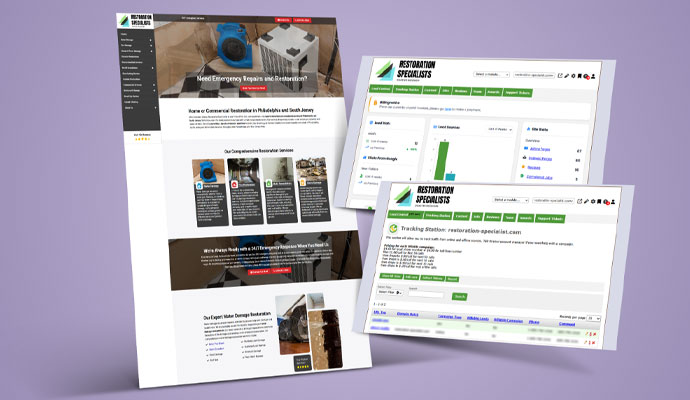Restoration Specialist website and lead conversion