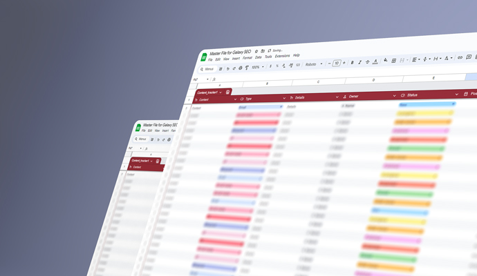 SEO research spreadsheet