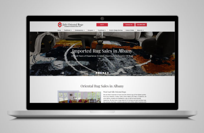 Jafri Rugs website preview