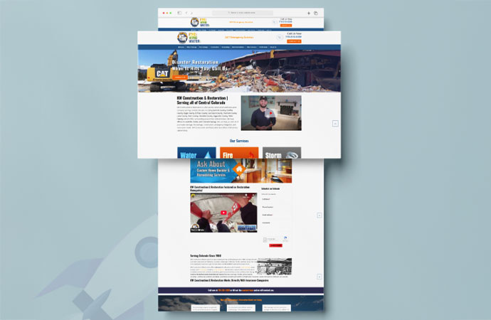 KW Construction Restoration website screenshot