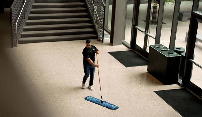 Professional cleaning commercial floor