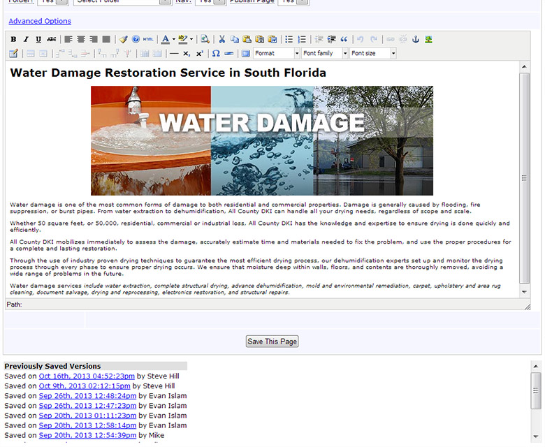 SEO CMS Version Control