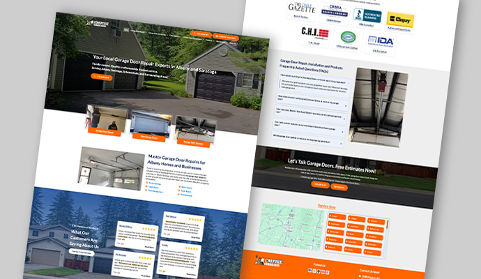 Empire Overhead Doors website design layout