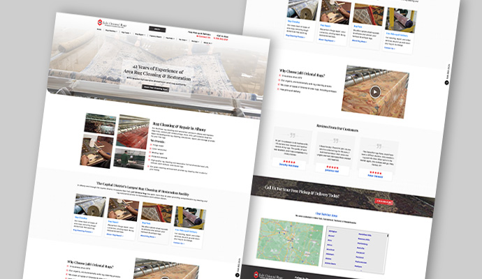 Jafri Oriental Rug Cleaning website design layout