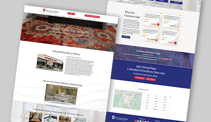 Jafri Rugs website design layout
