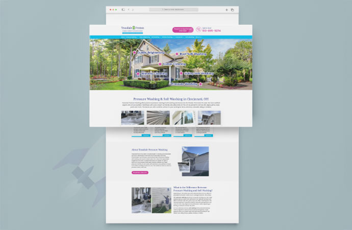 Home page of the Teasdale Pressure Washing website
