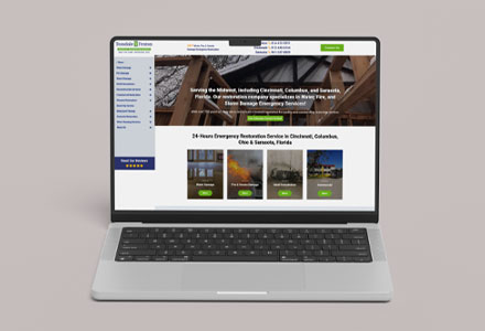 Mockup of the Teasdale Fenton Cleaning & Property Restoration website home page