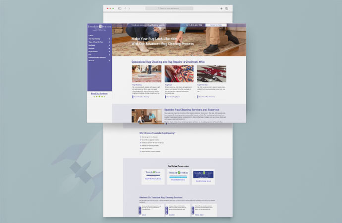 Home page of the Teasdale Rug Cleaning website