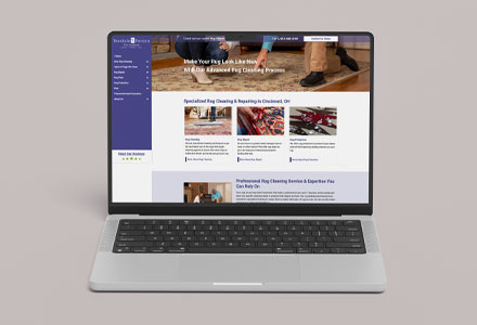 Mockup of the Teasdale Rug Cleaning website home page