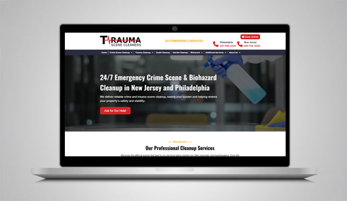 Trauma Scene Cleaners website preview