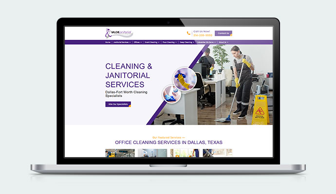 Valor Janitorial website mockup