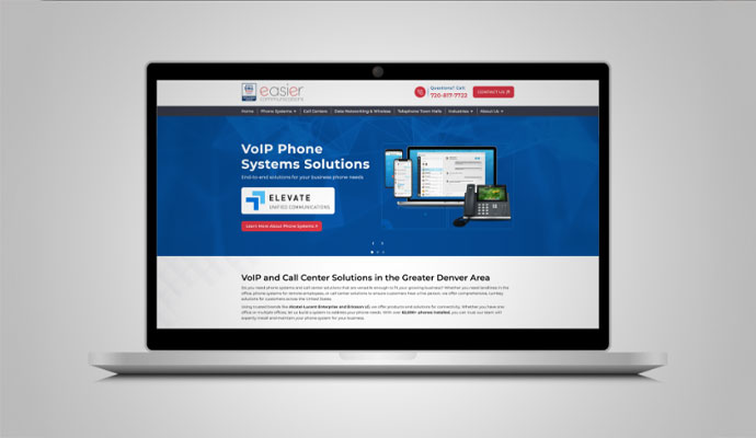 Website view on laptop